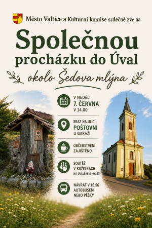 Společná procházka z Valtic do Úval okolo Šedova mlýnu 1